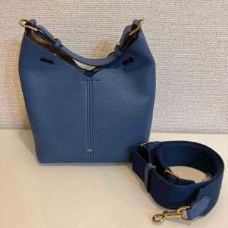 アニヤハインドマーチ(ANYA HINDMARCH)の《美品》アニヤハインドマーチ　ハンドバック　ブルー系(ハンドバッグ)