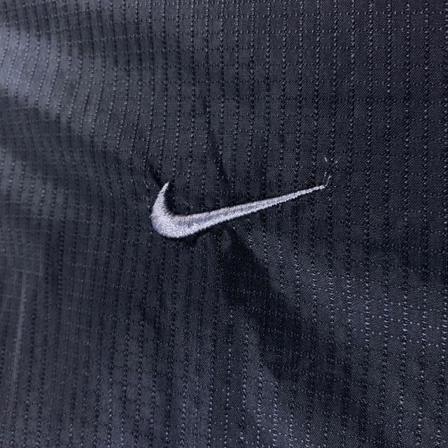 NIKE - 00s OLD NIKE ナイロンジャケット 黒 緑 L 刺繍ロゴ y2kの通販