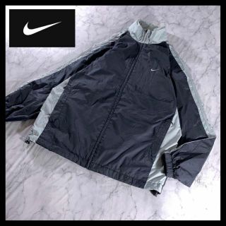 00s NIKE フロントロゴ 2トーン ナイロン ジップジャケット