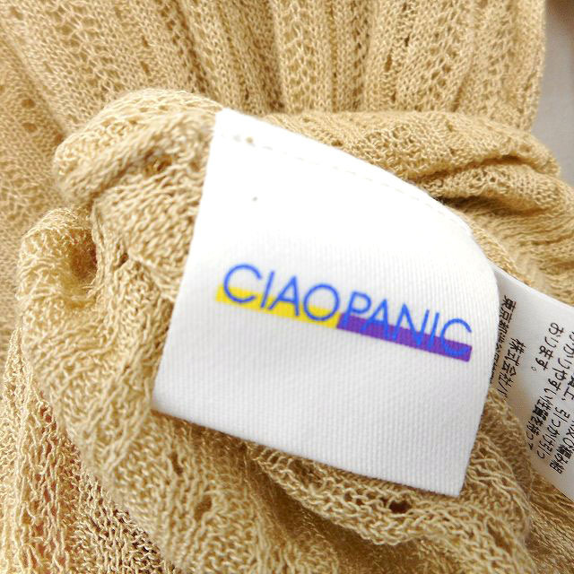 Ciaopanic(チャオパニック)のチャオパニック カットソー ニット ボートネック ショート 透け感 リブ 長袖  レディースのトップス(ニット/セーター)の商品写真