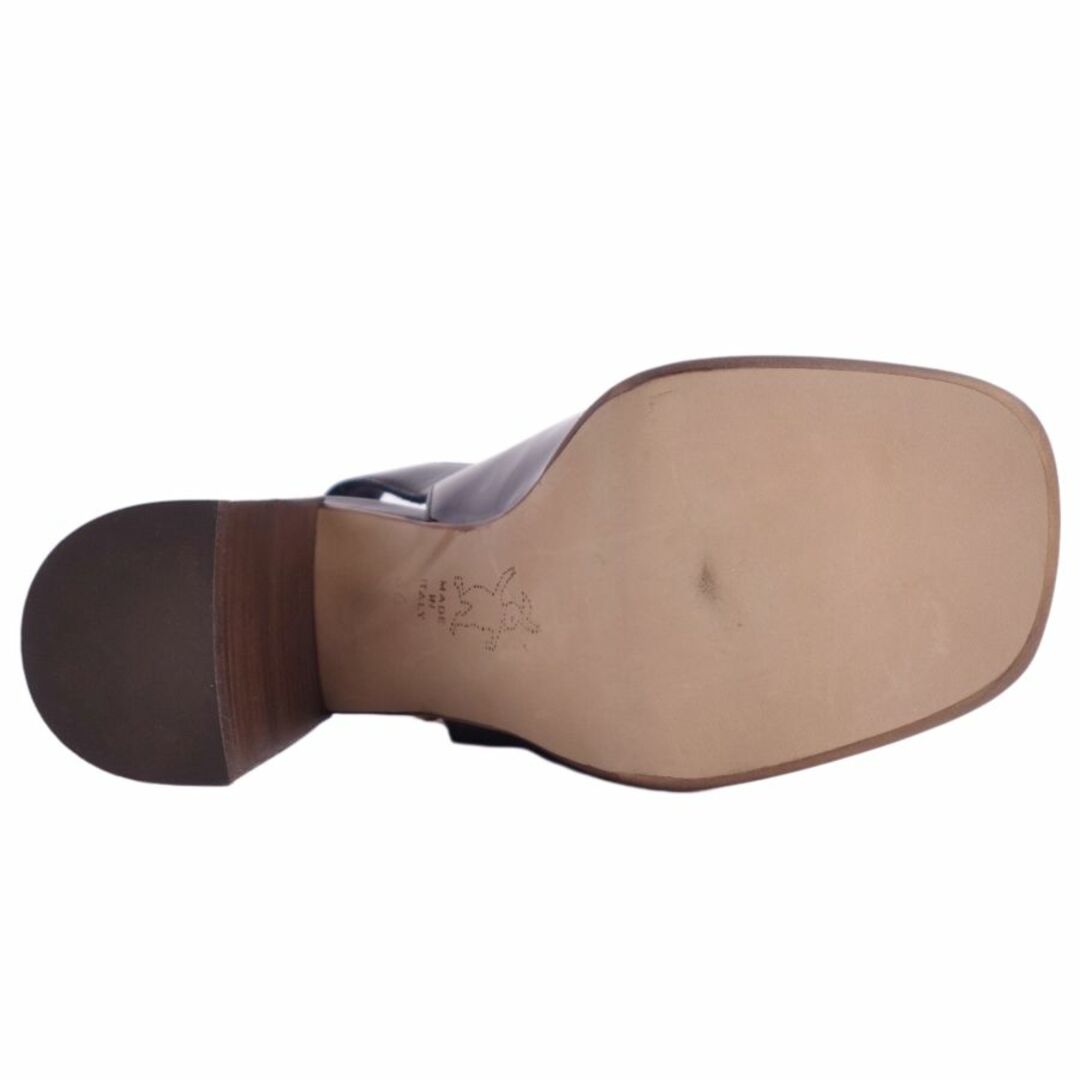 Marni(マルニ)の未使用 マルニ MARNI サンダル キルトタン パテントレザー バックストラップ ヒール シューズ 靴 レディース 36(23cm相当) ブラック/アイボリー レディースの靴/シューズ(サンダル)の商品写真