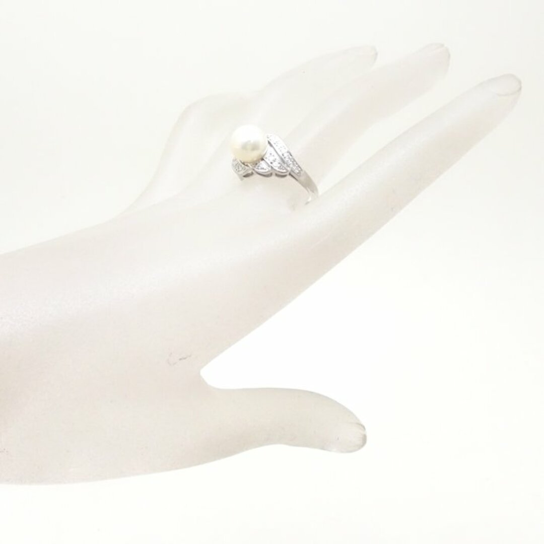 ミキモト MIKIMOTO パール リング 指輪 パール8.9ミリ ダイヤモンド 16号 Pt950プラチナ / 199654【中古】【BJ】