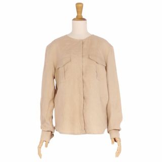 マックスマーラ(Max Mara)のマックスマーラ Max Mara シャツ ブラウス ロングスリーブ リネン100％ トップス レディース イタリア製 JI38 USA4 GB6(M相当) ベージュ(シャツ/ブラウス(長袖/七分))