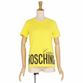 モスキーノ(MOSCHINO)の美品 モスキーノ MOSCHINO Tシャツ カットソー ロゴ コットン トップス レディース 36(S相当) イエロー(Tシャツ(半袖/袖なし))