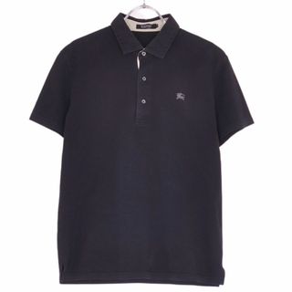 バーバリーブラックレーベル(BURBERRY BLACK LABEL)のバーバリー ブラックレーベル BURBERRY BLACK LABEL シャツ ポロシャツ ショートスリーブ 鹿の子 コットン トップス メンズ 2(M相当) ブラック(シャツ)