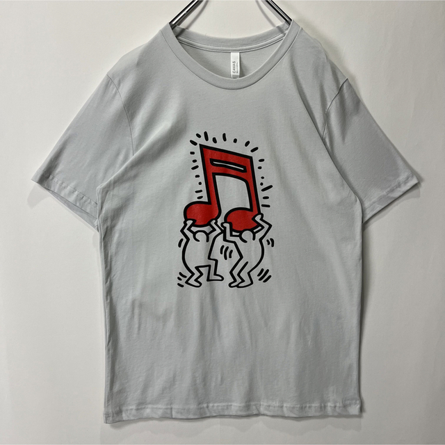 新品　キース・ヘリング　Tシャツ アートT ポップアート　Lサイズ　ライトグレー