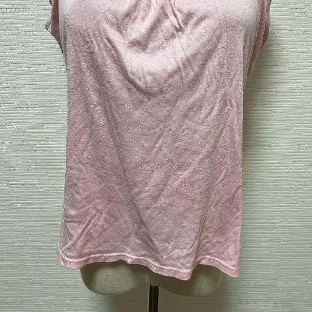 Courreges(クレージュ)のクレージュ タンクトップ ノースリーブ 可愛い サイズ40 ピンク 日本製 レディースのトップス(Tシャツ(半袖/袖なし))の商品写真