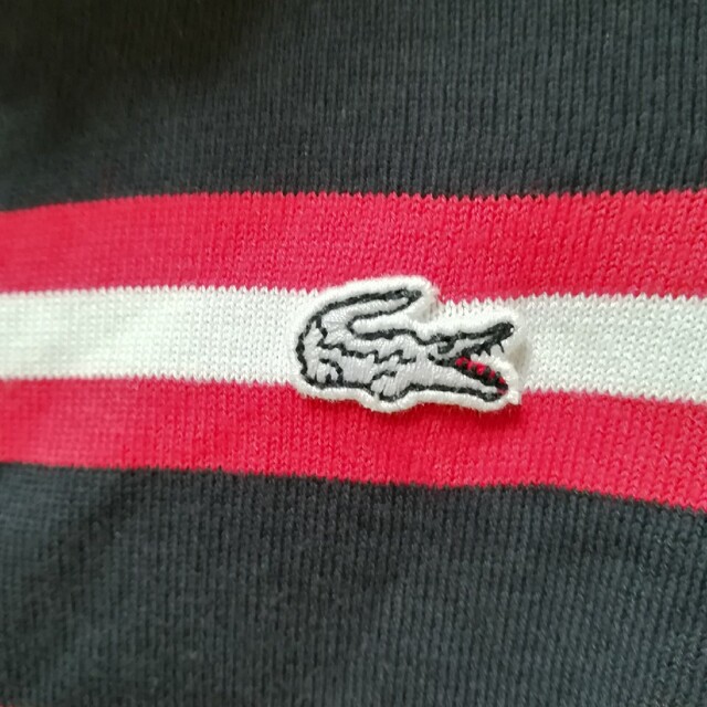 LACOSTE(ラコステ)の✨LACOSTE ラコステ ボーダー柄のノースリーブシャツMサイズ♪ レディースのトップス(ポロシャツ)の商品写真