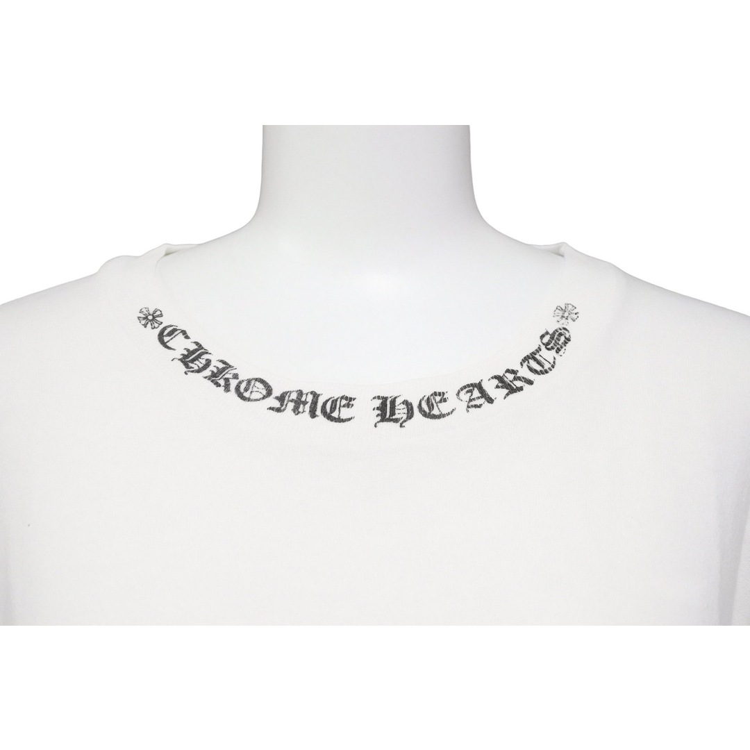 Chrome Hearts(クロムハーツ)のCHROME HEARTS クロムハーツ 長袖Ｔシャツ ダガーモチーフ ホワイト コットン サイズM アメリカ製 美品 中古 50260 レディースのトップス(Tシャツ(長袖/七分))の商品写真