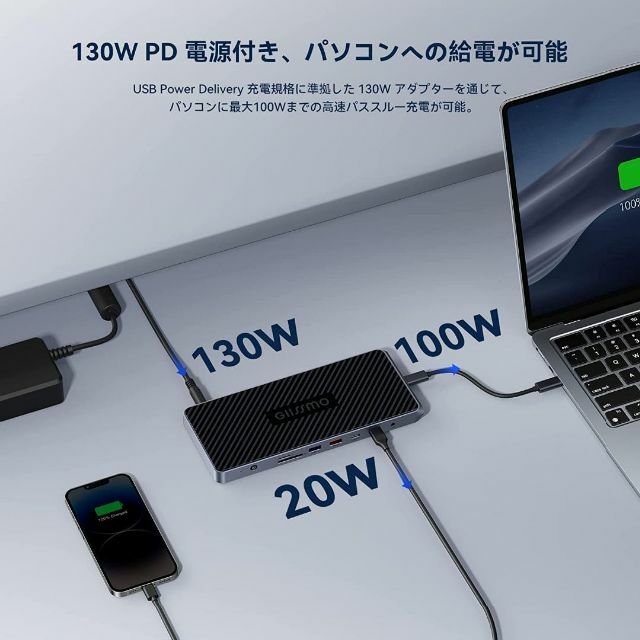 14-IN-1 USB-C ドッキングステーション 4K 4画面拡張 HDMI