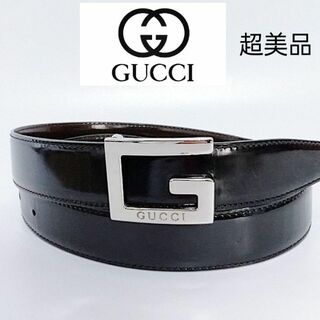 グッチ(Gucci)の超美品　グッチ　ベルト　G　本革　ブラック(ベルト)