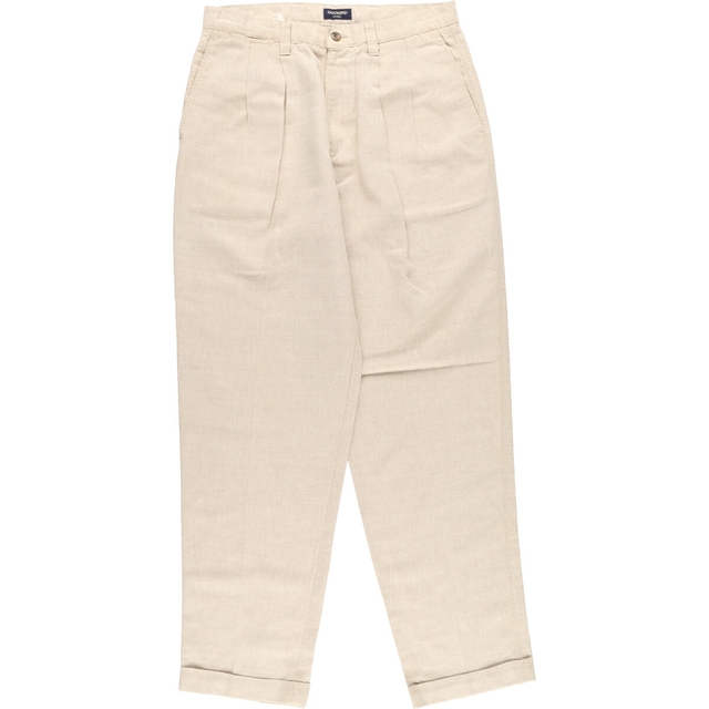 DOCKERS khakis Relaxed fit Pleated ツータック リネンパンツ スラックス メンズw34 /eaa341587