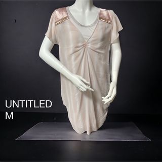 アンタイトル(UNTITLED)の定価３万以上激安新品タグ付UNTITLED 重ね透け感ワンピースサイズＭ(ミニワンピース)