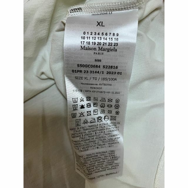 Maison Martin Margiela(マルタンマルジェラ)の新品 XL 23SS マルジェラ バブルロゴTシャツ 白系統 4835 メンズのトップス(Tシャツ/カットソー(半袖/袖なし))の商品写真