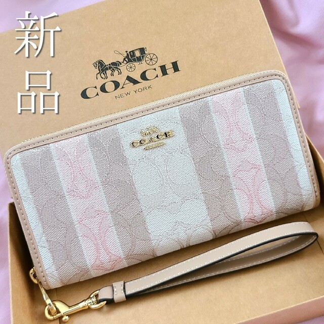 COACH コーチ 折り財布 ミディアムシグネチャー ピンク ベージュ タフィー COACH コーチ 折り財布 シグネチャー ピンクベージュ タフィー
