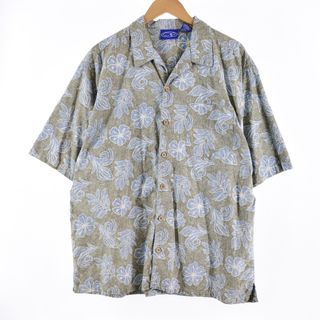 オーシャンパシフィック(OCEAN PACIFIC)の古着 オーシャンパシフィック Ocean pacific オープンカラー 総柄 ハワイアンアロハシャツ メンズXL /eaa338847(シャツ)