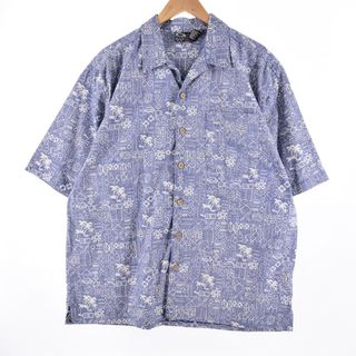 オーシャンパシフィック(OCEAN PACIFIC)の古着 オーシャンパシフィック Ocean pacific オープンカラー 総柄 ハワイアンアロハシャツ メンズXL /eaa338852(シャツ)