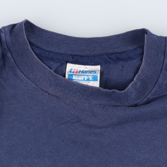 Hanes(ヘインズ)の古着 90年代 ヘインズ Hanes BEEFY-T 青タグ プリントTシャツ USA製 メンズL ヴィンテージ /eaa340512 メンズのトップス(Tシャツ/カットソー(半袖/袖なし))の商品写真