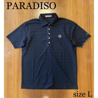 パラディーゾ(Paradiso)のパラディーゾ ゴルフウェア メンズ 半袖 ポロシャツ 黒 サイズL 春夏 美品(ウエア)