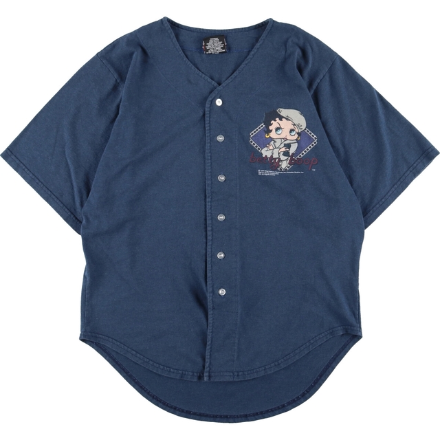 90年代 SIGNAL SPORT BETTY BOOP ベティブープ 両面プリント キャラクタープリントTシャツ ベースボールシャツ USA製 メンズM ヴィンテージ /eaa340498435cm袖丈