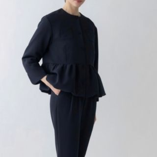 sono 日本製 ネイビー バルーンヘムジャケット-
