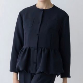 sono 日本製 ネイビー バルーンヘムジャケット-