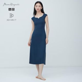 ユニクロ(UNIQLO)の3Dニットワンピース（ノースリーブ）(ロングワンピース/マキシワンピース)