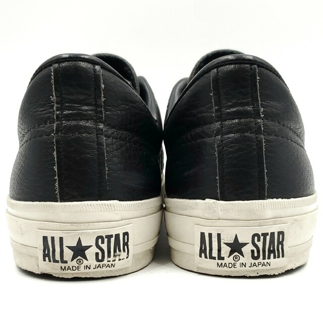 極美品US8日本製◆CONVERSE◆レザーワンスター26.5cm黒白 646