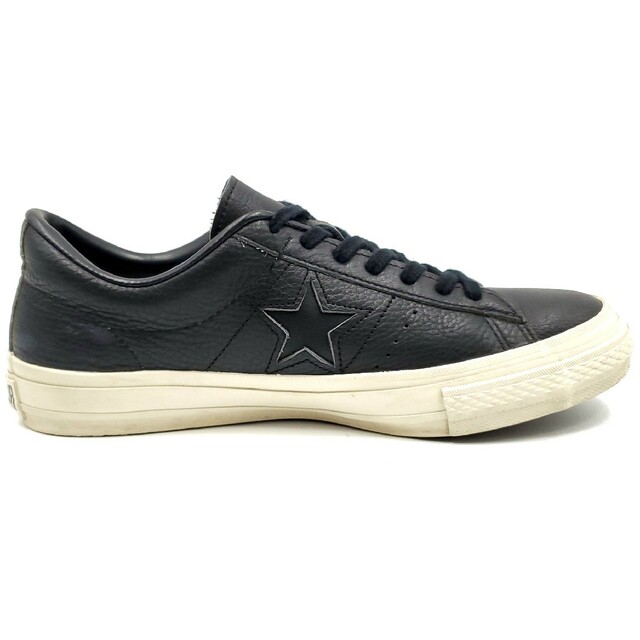 極美品US8日本製◆CONVERSE◆レザーワンスター26.5cm黒白 646