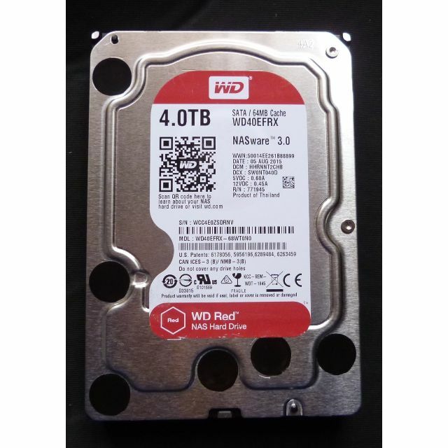 (DRNV)WD Red稼働19001時間 HDD4TB　3.5インチ SATA