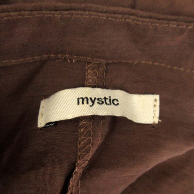 mystic(ミスティック)のミスティック シアーシャツ ブラウス ロング丈 アームスリット F 茶 ブラウン レディースのトップス(シャツ/ブラウス(長袖/七分))の商品写真