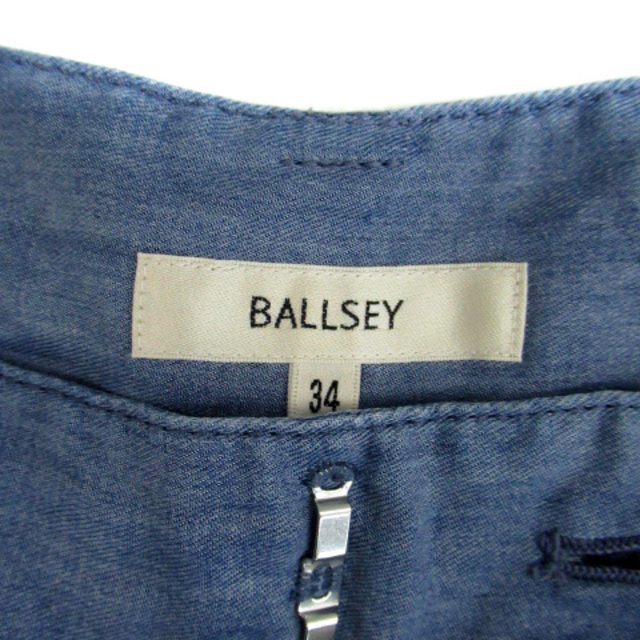 Ballsey(ボールジィ)のボールジー トゥモローランド テーパードパンツ ロング丈 シャンブレー 34 青 レディースのパンツ(その他)の商品写真