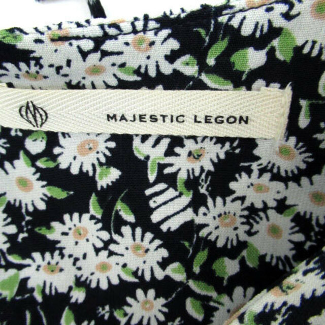 MAJESTIC LEGON(マジェスティックレゴン)のマジェスティックレゴン ワンピース 半袖 花柄 F マルチカラー 黒 レディースのワンピース(ひざ丈ワンピース)の商品写真