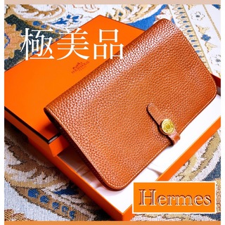 希少品】エルメス 財布 ドゴン トゴ❣️ □R刻 箱付き オレンジ HERMES