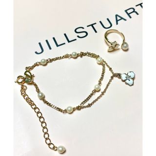 ジルスチュアート(JILLSTUART)のジルスチュアート　フラワーモチーフ　パール　2way ブレスレット　リング(ブレスレット/バングル)