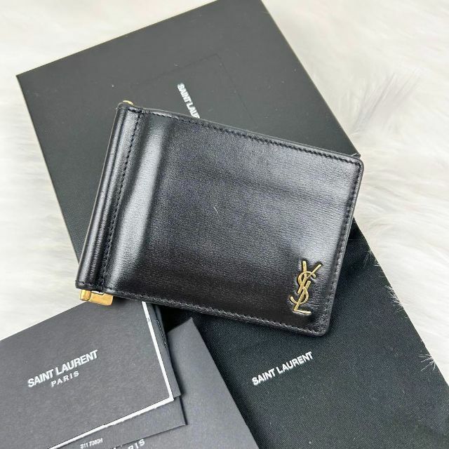 Saint Laurent サンローラン マネークリップ ゴールド 金外側→ややスレ汚れあり