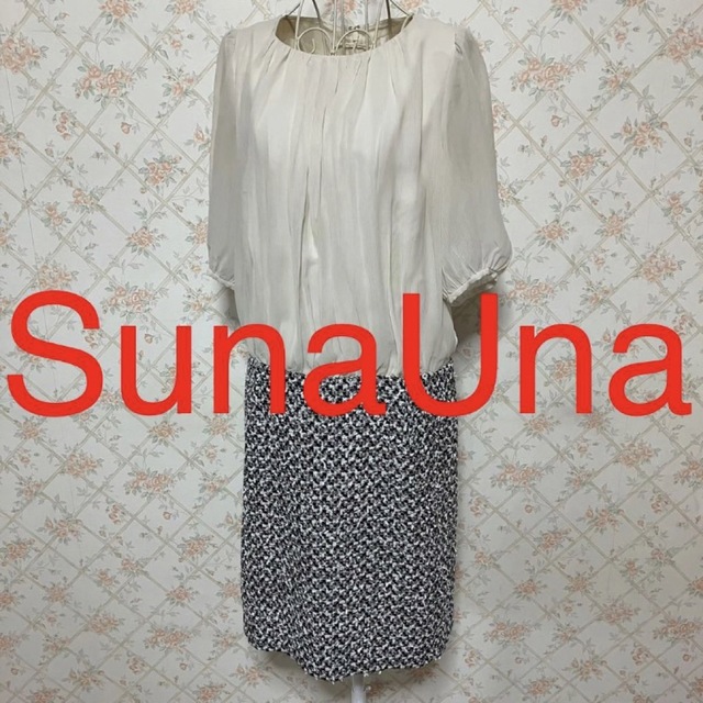 SunaUna(スーナウーナ)の★SunaUna/スーナウーナ★極美品★半袖ワンピース38(M.9号) レディースのワンピース(ひざ丈ワンピース)の商品写真