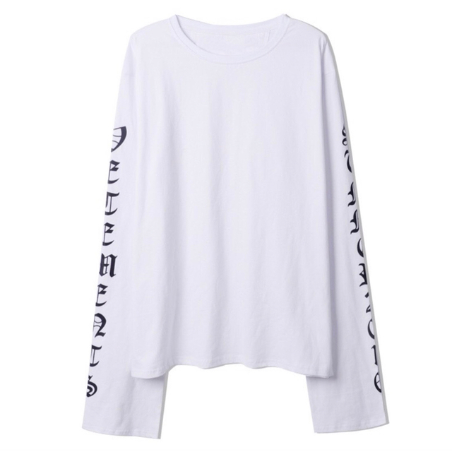 ロンT スケボー ダンス オルチャン 衣装 ストリート 黒 オレンジ 白 XL メンズのトップス(Tシャツ/カットソー(七分/長袖))の商品写真