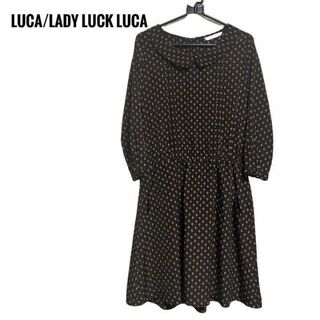 ルカレディラックルカ(LUCA/LADY LUCK LUCA)のLUCA/LADYLUCK LUCA  くるみボタン　レトロワンピース　日本製(ミニワンピース)