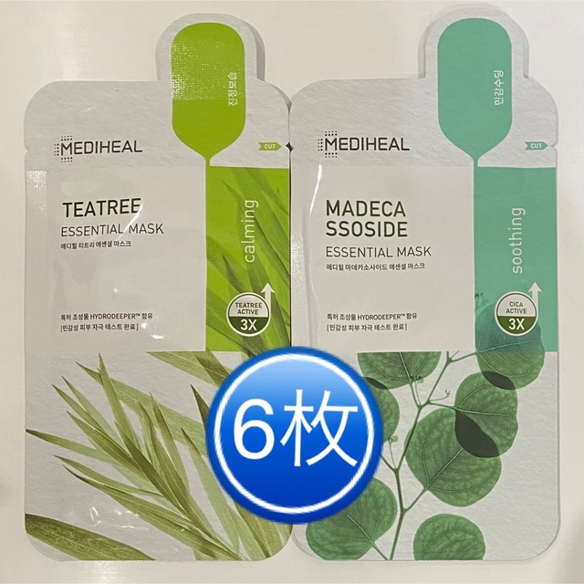 MEDIHEAL(メディヒール)のメディヒール　ティーツリー　TEATREE  パック　リニューアル　2種　各3枚 コスメ/美容のスキンケア/基礎化粧品(パック/フェイスマスク)の商品写真