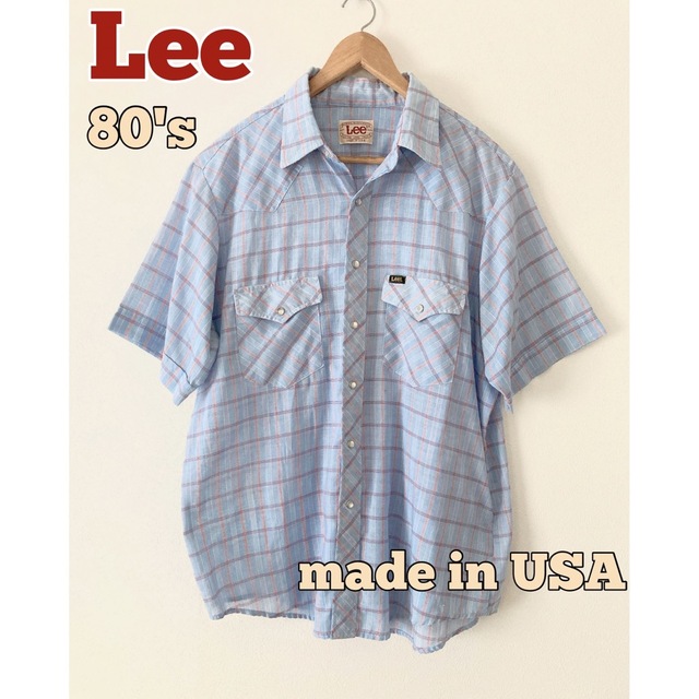 Lee(リー)の80's古着　Lee リー　半袖チェックシャツ　半袖ウエスタンシャツ　USA製 メンズのトップス(シャツ)の商品写真