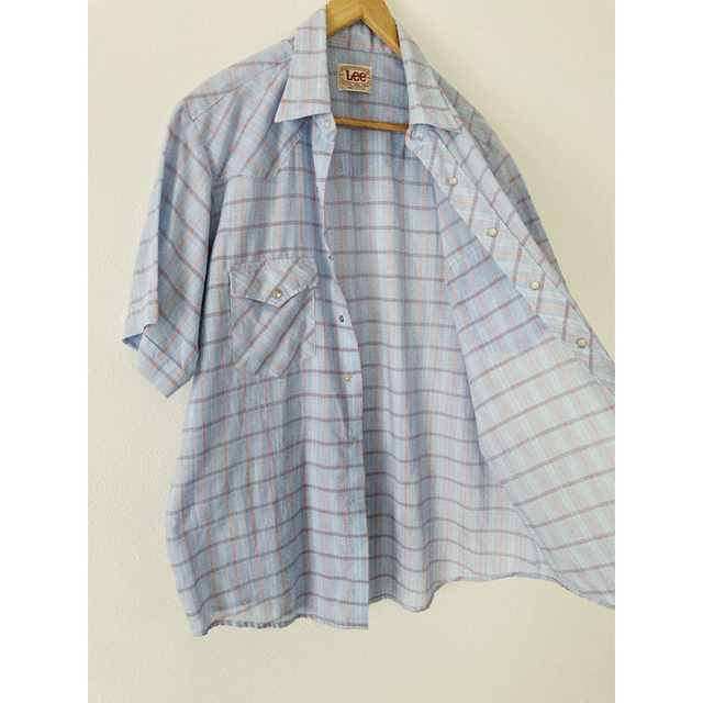 Lee(リー)の80's古着　Lee リー　半袖チェックシャツ　半袖ウエスタンシャツ　USA製 メンズのトップス(シャツ)の商品写真