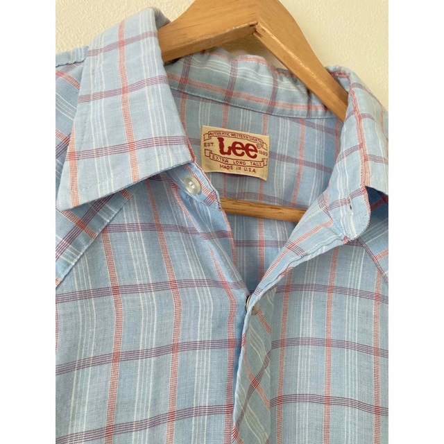 Lee(リー)の80's古着　Lee リー　半袖チェックシャツ　半袖ウエスタンシャツ　USA製 メンズのトップス(シャツ)の商品写真