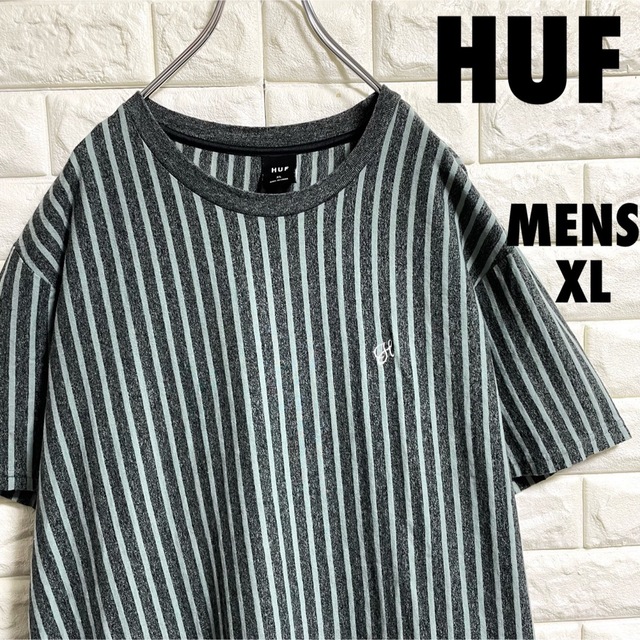 美品　HUF ハフ　半袖Tシャツ　ストライプ　メンズXLサイズ