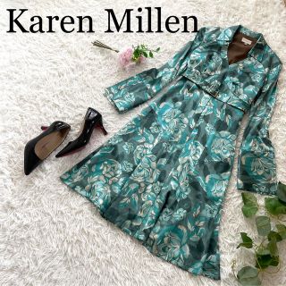 カレンミレン(Karen Millen)の専用   KAREN MILLEN カレンミレン/シルクワンピース　花柄　ベルト(ひざ丈ワンピース)