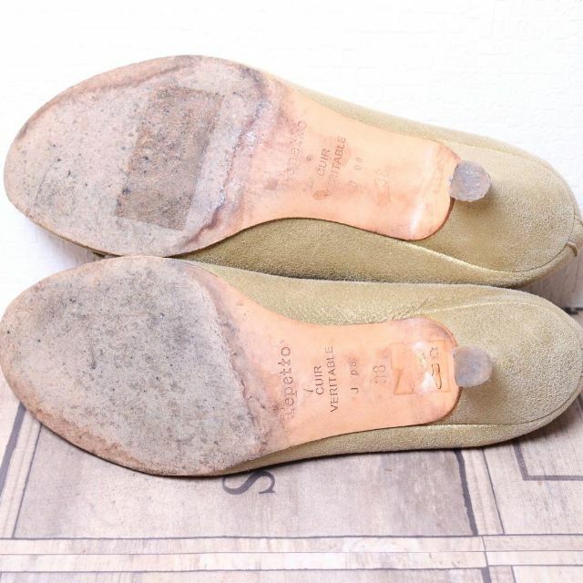 repetto レペット 25 ラメ ゴールド サンドリオン リボン パンプス