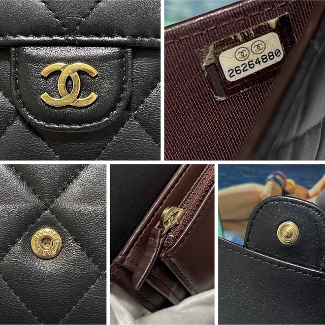 【CHANEL】マトラッセ☆ミディアムサイズ☆ラムスキン☆ブラック☆G金具☆人気