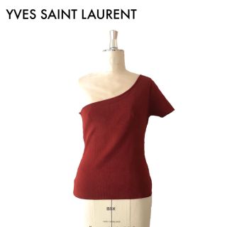 イヴサンローラン(Yves Saint Laurent)のイヴサンローラン/リブニットワンショルダートップス YSL(Tシャツ(半袖/袖なし))