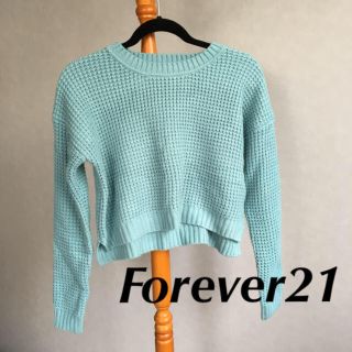 フォーエバートゥエンティーワン(FOREVER 21)の新品 未使用 F21 Forever 21 ニット 水色 ターコイズブルー(ニット/セーター)