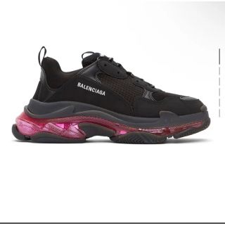 バレンシアガ(Balenciaga)のBALENCIAGA 41 triple S ブラック×ピンク クリアソール(スニーカー)